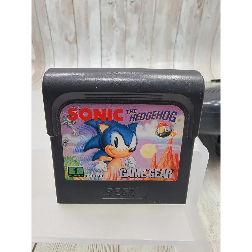 Sega Game Gear Console Power Plug & 2 Games - (For Parts or Repair)